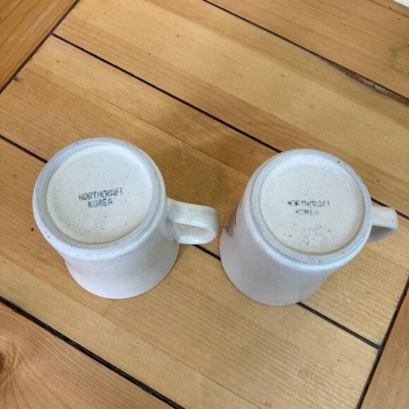 Duck Theme Northcraft Korea Coffee Mugs Vintage Set of 2 Merganser & Teal Ducks - Picture 10 of 10